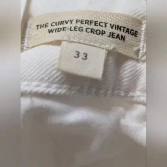 Madewell Curvy Perfect Vintage Wide Leg Crop Jeans W33 NWT Tile White NU078 - Picture 8 of 10